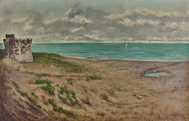 The Tower of Termoli Near the River Sinarca, Painted Photograph